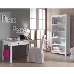 MILADY - Pack Bureau + Bibliothèque Motifs Coeurs Ajourés