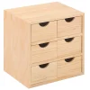 Mini bloc en bois avec six tiroirs 28x28x20cm