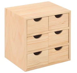 Mini bloc en bois avec six tiroirs 28x28x20cm