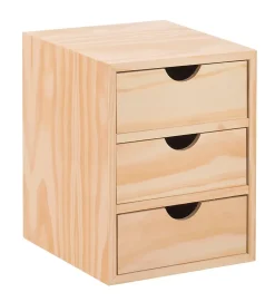 Mini bloc en bois avec trois tiroirs 28x21x20cm