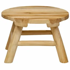 Mini tabouret - Porte plante D.30 en bois de teck naturel - OLIVIA