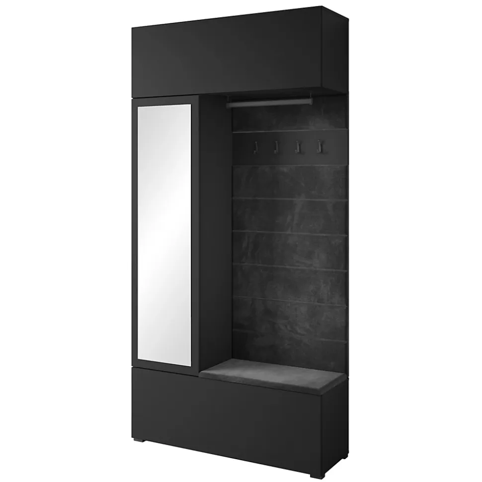 Minio go for it, Armoire TOKAT en noir / panneaux noirs
