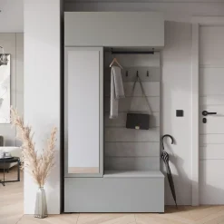 Minio go for it, Armoire TOKAT couleur gris Pallad / panneaux gris