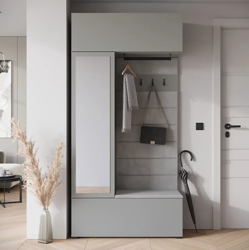 Minio go for it, Armoire TOKAT couleur gris Pallad / panneaux gris