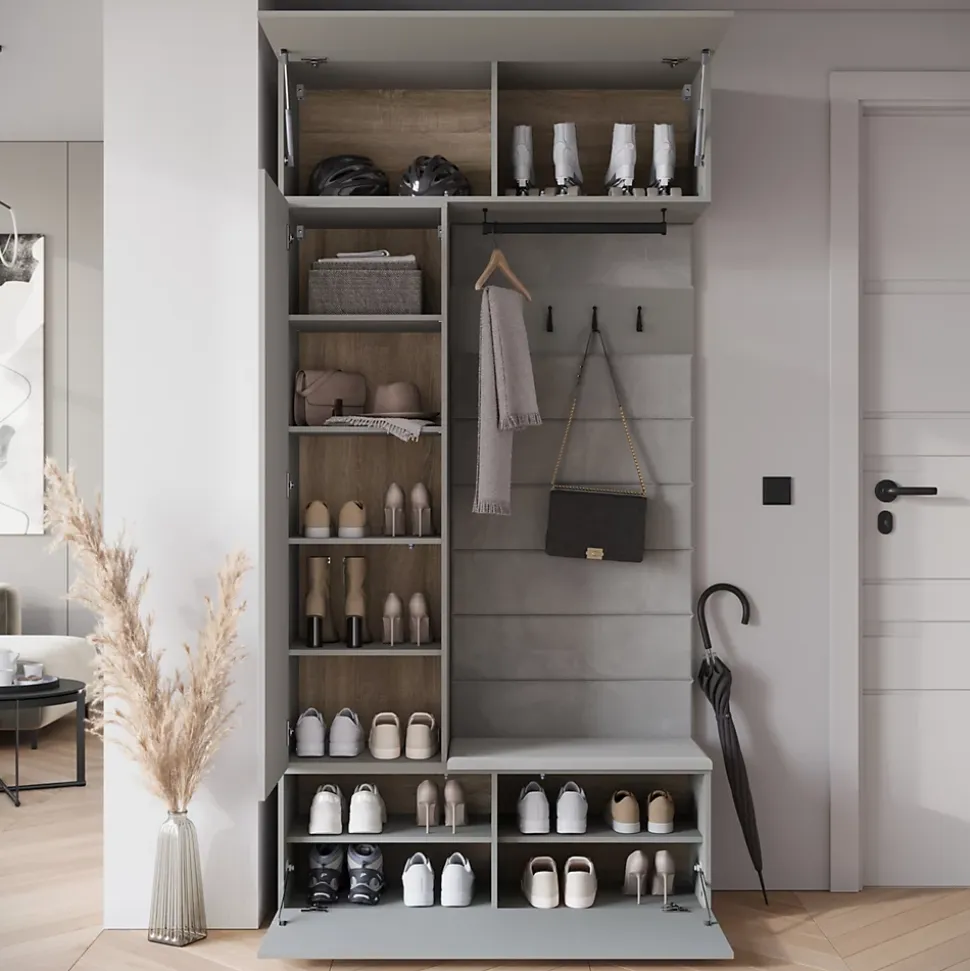 Minio go for it, Armoire TOKAT couleur gris Pallad / panneaux gris