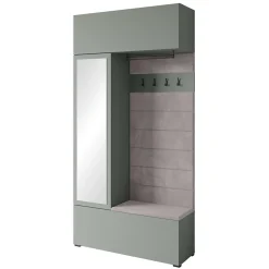 Minio go for it, Armoire TOKAT couleur vert brumeux / panneaux gris