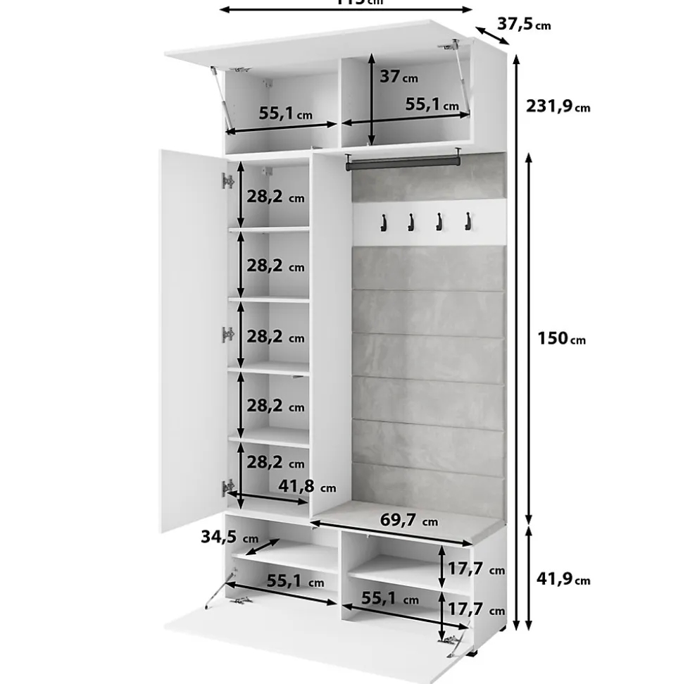 Minio go for it, Armoire TOKAT couleur beige cachemire / panneaux beiges