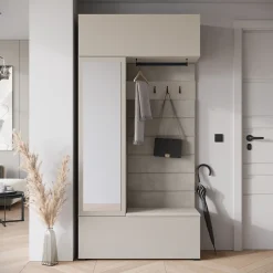 Minio go for it, Armoire TOKAT couleur beige cachemire / panneaux beiges
