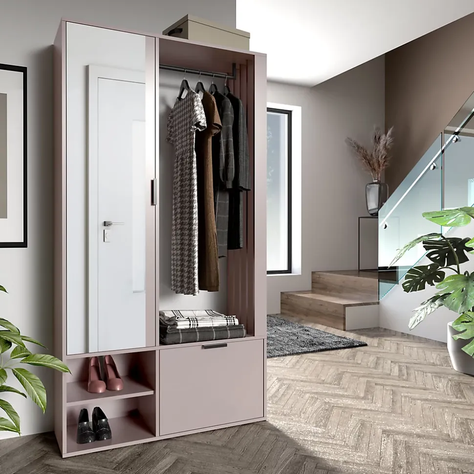 Minio go for it, Ensemble vestiaire MILO UNI 100 cm, avec miroir, Cashmere