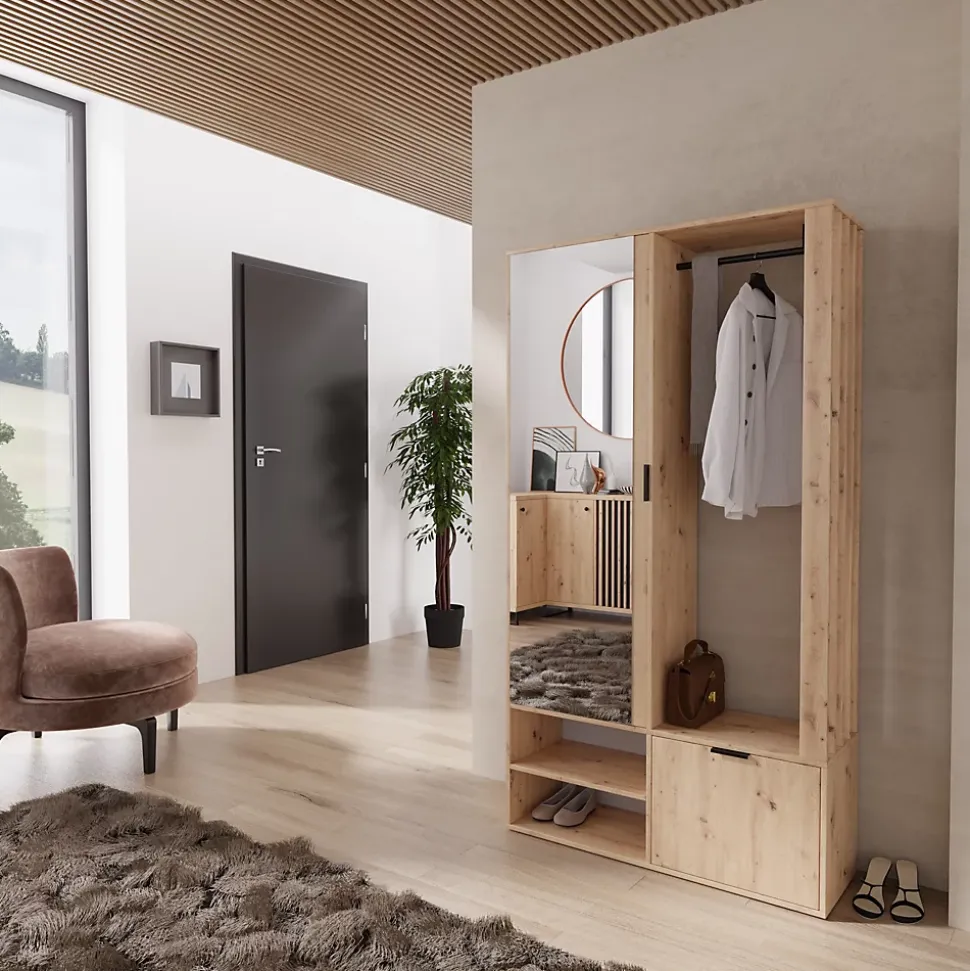 Minio go for it, Ensemble vestiaire MILO 100 cm, Chêne Artisan