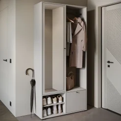Minio go for it, Ensemble vestiaire DAFNI avec miroir 90x190x33, beige cachemire
