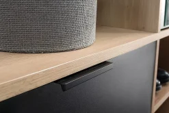 Minio go for it, Ensemble vestiaire MILO 100 cm, avec coussin d'assise at miroir, Chêne Artisan / Noir