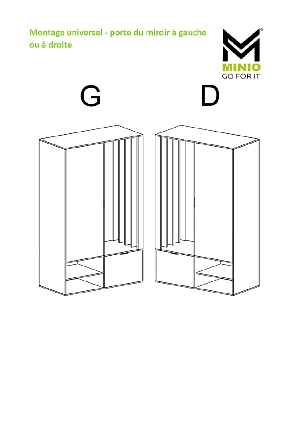 Minio go for it, Ensemble vestiaire MILO 100 cm, avec coussin d'assise at miroir, Chêne Artisan / Noir