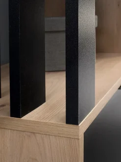 Minio go for it, Ensemble vestiaire MILO 100 cm, avec miroir, Chêne Artisan / Noir
