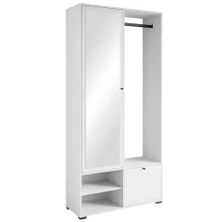 Minio go for it, Ensemble vestiaire DAFNI avec miroir 90x190x33, blanc