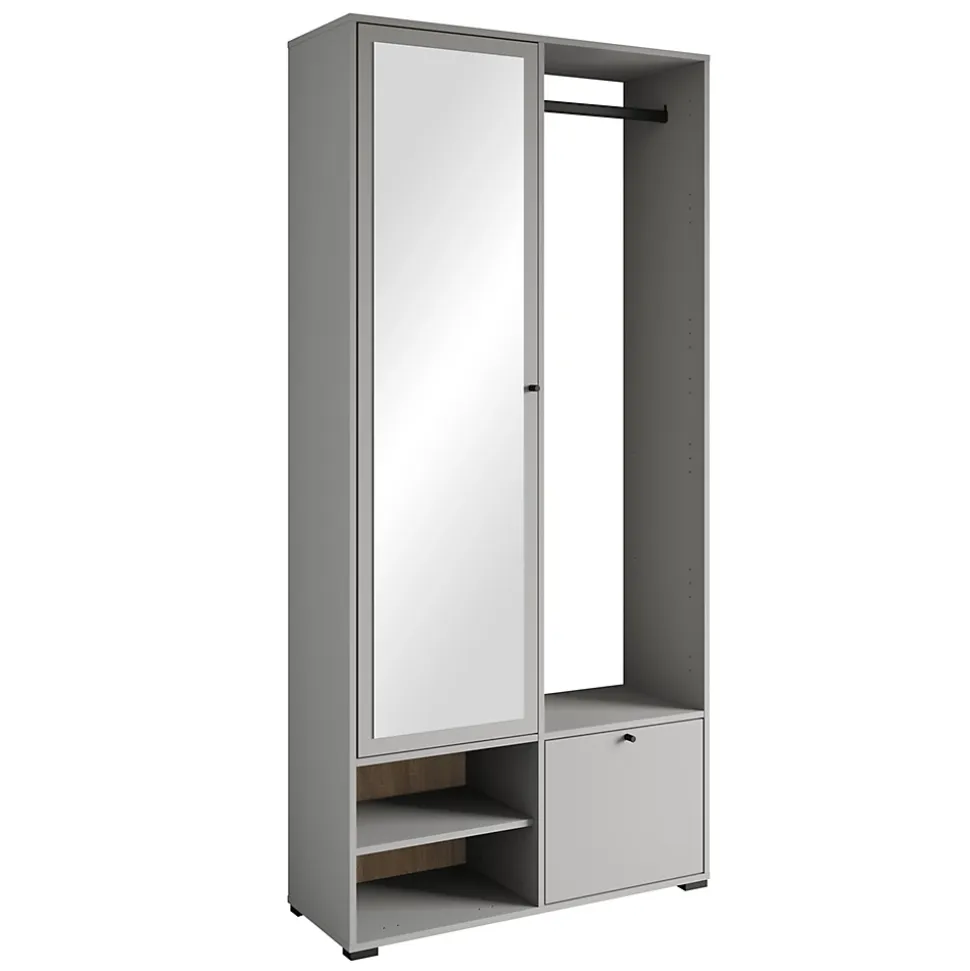 Minio go for it, Ensemble vestiaire DAFNI avec miroir 90x190x33, gris Pallad