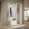 Minio go for it, Ensemble vestiaire NEL, avec miroir, 131 cm, Chêne Artisan / Couleur blanc
