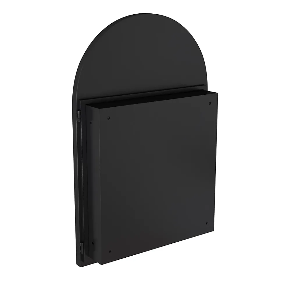 Miroir - Armoire Miroir Arc avec Meuble de Rangement Mural Pour Salle de Bain, Salon ou Chambre, 91 x 61 x 12 cm, Noir