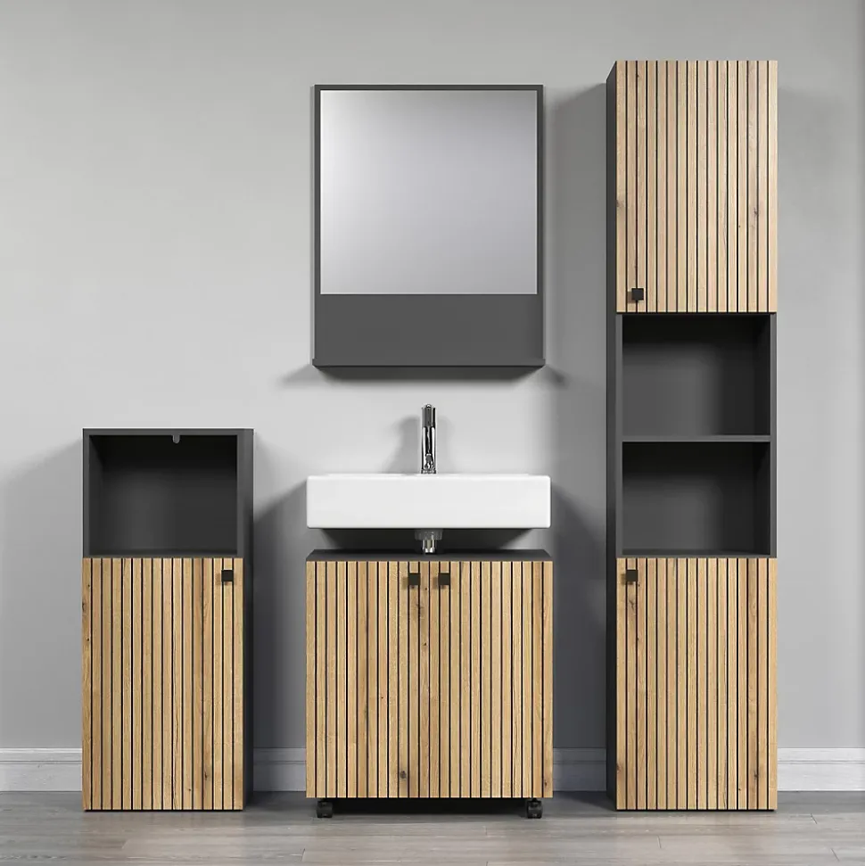 Miroir mural avec 1 tablette L60 cm - PUREBLISS