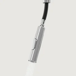 Mitigeur de cuisine avec douchette effet inox brossé GoodHome Zanthe