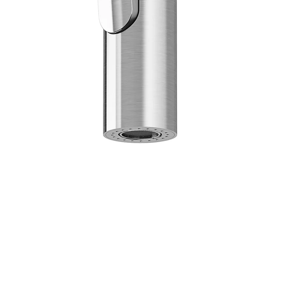 Mitigeur de cuisine avec douchette effet inox brossé GoodHome Zanthe