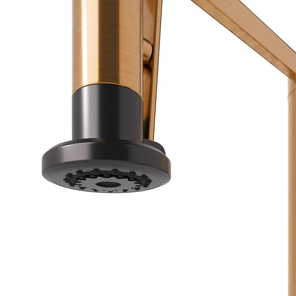 Mitigeur de cuisine avec douchette noir et laiton GoodHome Kamut
