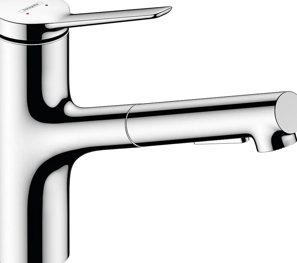 Mitigeur de cuisine avec douchette extractible chromé Hansgrohe Zesis M33 H. 219mm