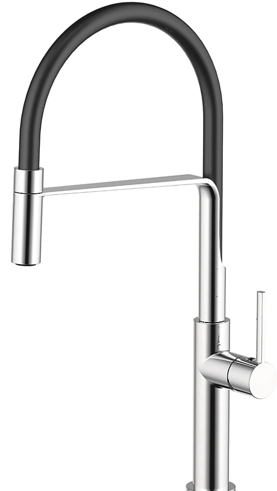 Mitigeur de cuisine chromé et noir avec douchette Kramer Groupe Swan