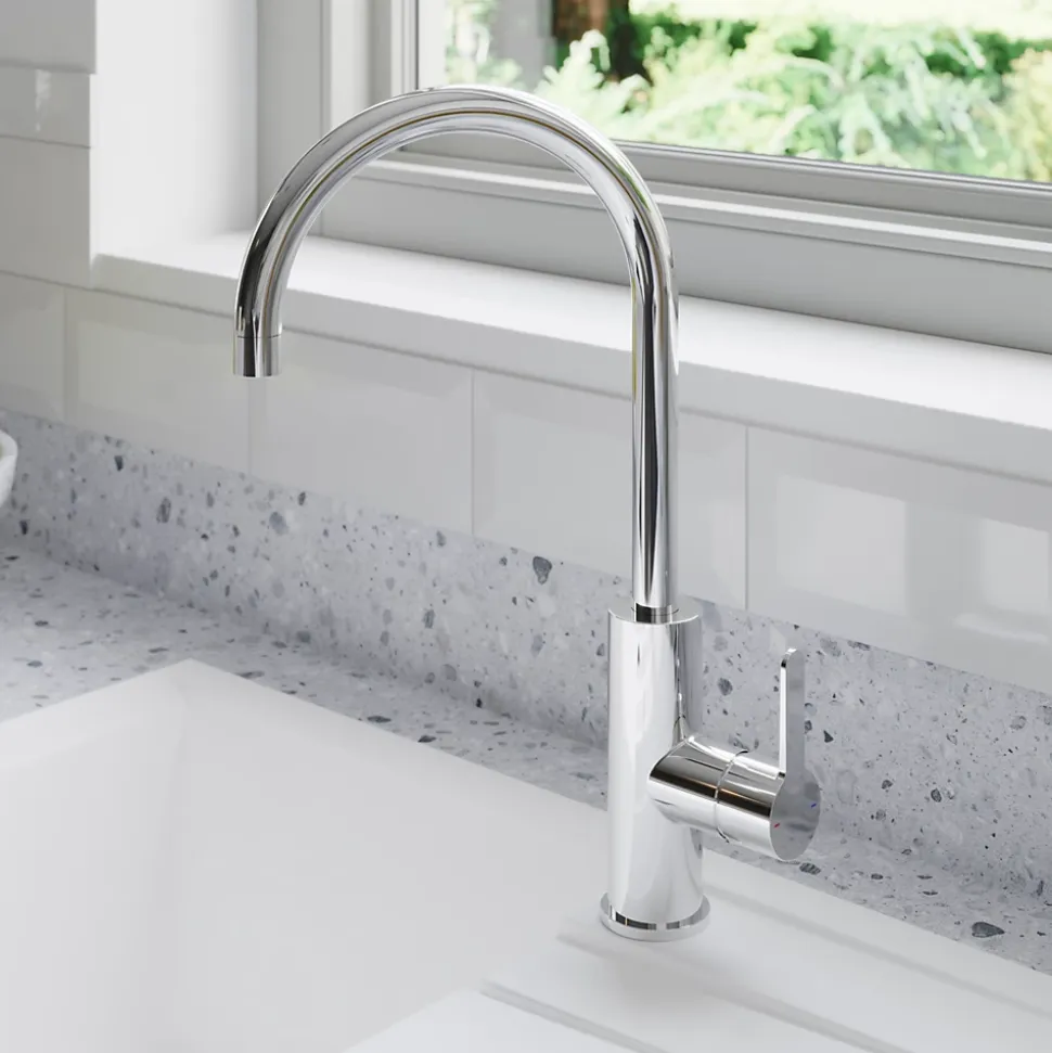 Mitigeur de cuisine chromé GoodHome Zanthe