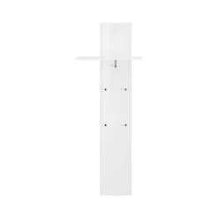 Mobilier d'entrée Omer, Entrée multifonction moderne, Casier polyvalent pour hall d'entrée, 50x27h140 cm, Blanc brillant
