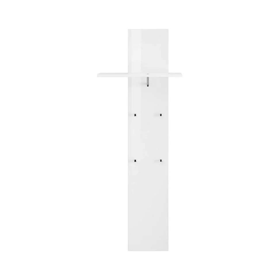 Mobilier d'entrée Omer, Entrée multifonction moderne, Casier polyvalent pour hall d'entrée, 50x27h140 cm, Blanc brillant