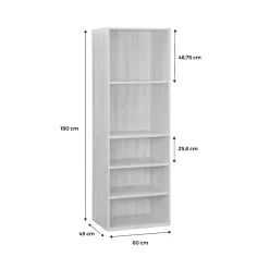 Module dressing avec 5 étagères. blanc. panneaux stratifiés