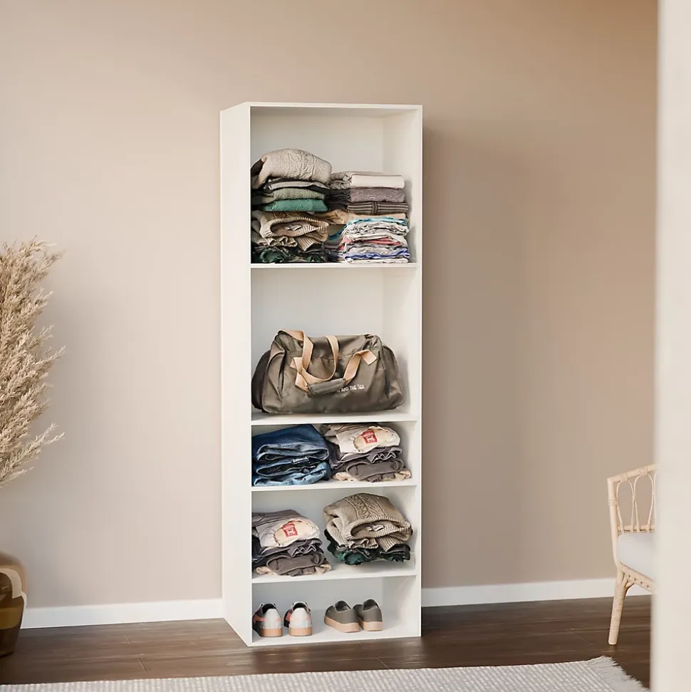 Module dressing avec 5 étagères. blanc. panneaux stratifiés