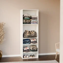 Module dressing avec 5 étagères. blanc. panneaux stratifiés