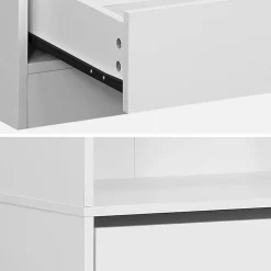 Module dressing avec 5 tiroirs et 2 étagères. blanc. panneaux stratifiés