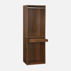 Module dressing avec penderie et porte-pantalons. noyer. panneaux stratifiés