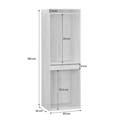 Module dressing avec penderie et porte-pantalons. blanc. panneaux stratifiés