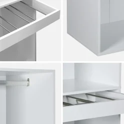 Module dressing avec penderie et porte-pantalons. blanc. panneaux stratifiés