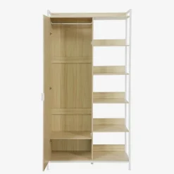 Module dressing blanc avec 1 penderie. 6 étagères et 1 porte. L 100 x P 48 x H 190 cm