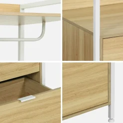 Module dressing blanc avec 1 penderie. 2 tiroirs et 1 étagère. L 60 x P 48 x H 190 cm