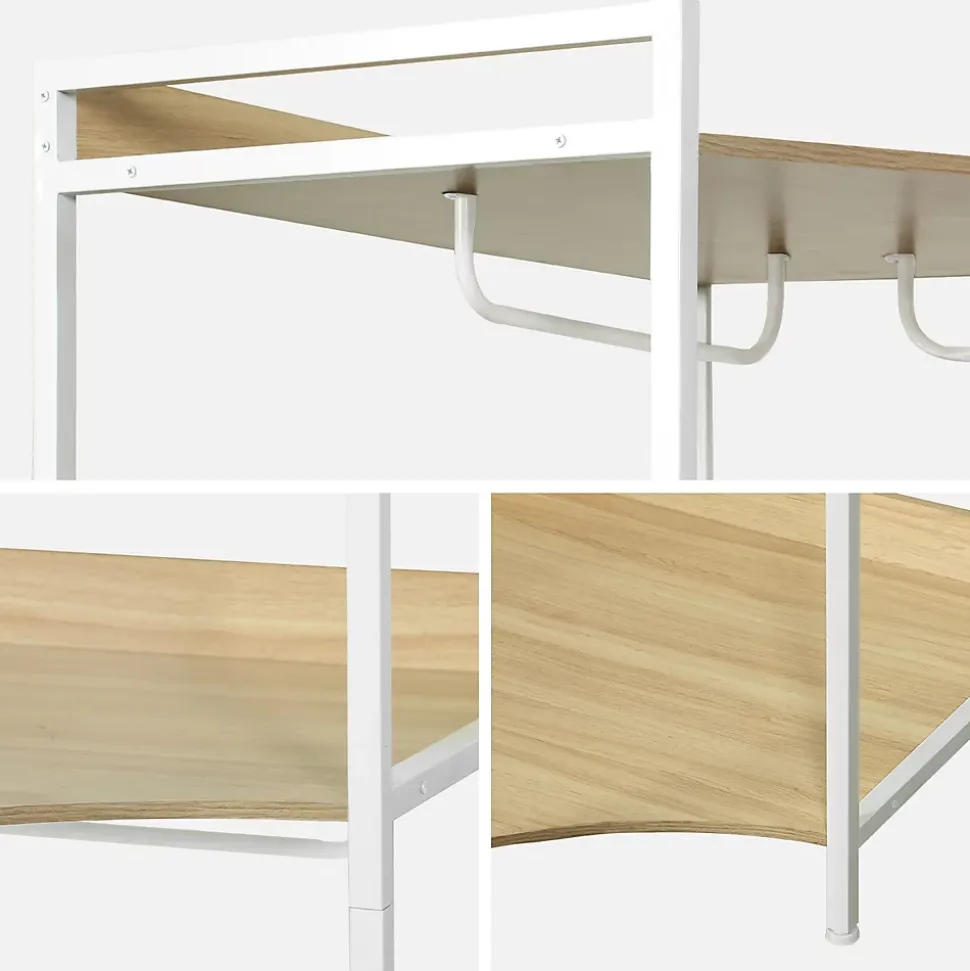 Module dressing d'angle blanc avec 4 penderies et 2 étagères. L 80 x P 80 x H 190 cm