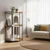 Module dressing d'angle noir avec 4 penderies et 2 étagères. L 80 x P 80 x H 190 cm