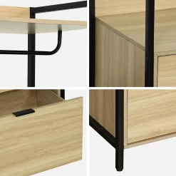 Module dressing noir avec 1 penderie. 2 tiroirs et 1 étagère. L 60 x P 48 x H 190 cm