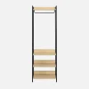 Module dressing noir avec 1 penderie et 3 étagères. L 60 x P 48 x H 190 cm