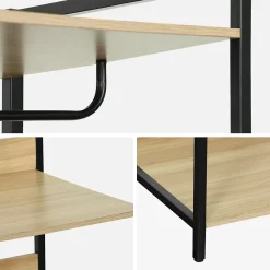 Module dressing noir avec 1 penderie et 3 étagères. L 60 x P 48 x H 190 cm