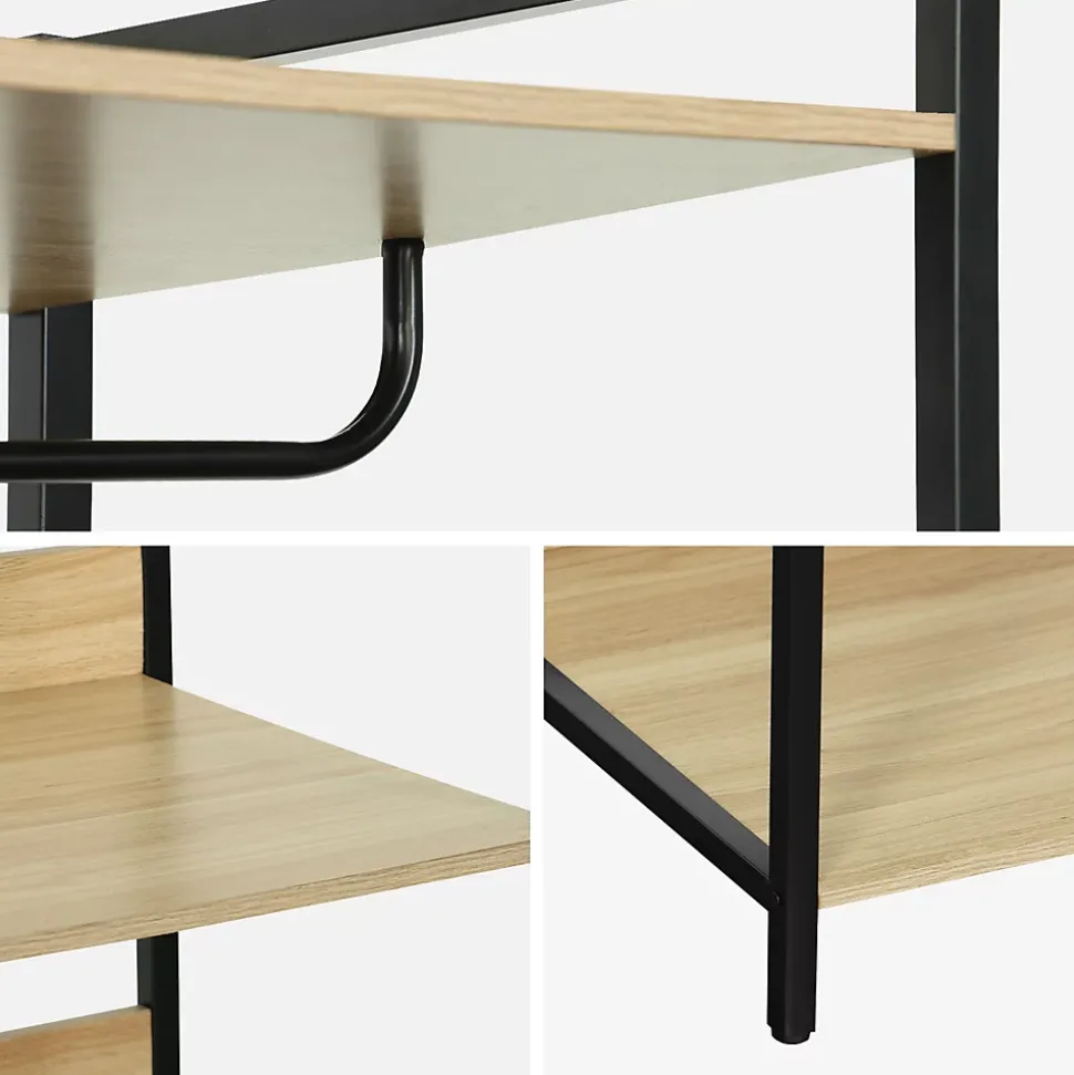 Module dressing noir avec 1 penderie et 3 étagères. L 60 x P 48 x H 190 cm