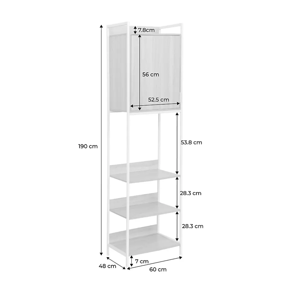 Module dressing noir avec 5 étagères et 1 porte. L 60 x P 48 x H 190 cm