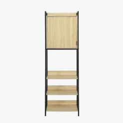 Module dressing noir avec 5 étagères et 1 porte. L 60 x P 48 x H 190 cm