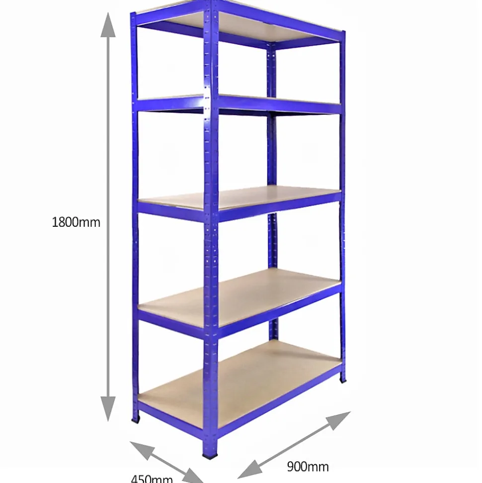 Monster Racking - Lot de 3 Rayonnages T-Rax en Acier Bleu 90cm x 45cm x 180cm & Connecteurs de Baies