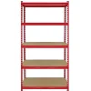 Monster Racking 5 Rayonnages Z-Rax en Acier Sans Boulons Rouges 90cm x 183cm x 45cm
